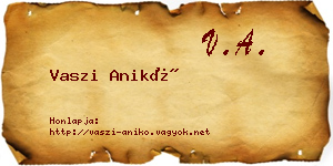 Vaszi Anikó névjegykártya